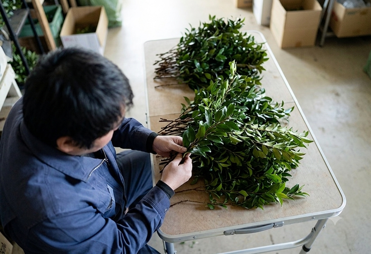 収穫後の調整作業